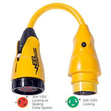 Marinco P503-30 EEL 30A-125V Female to 50A-125V Male Pigtail Adapter - Yellow | P503-30