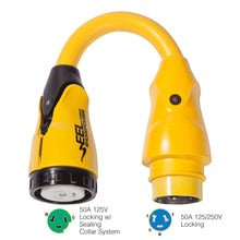 Marinco P504-503 EEL 50A-125V Female to 50A-125/250V Male Pigtail Adapter - Yellow | P504-503