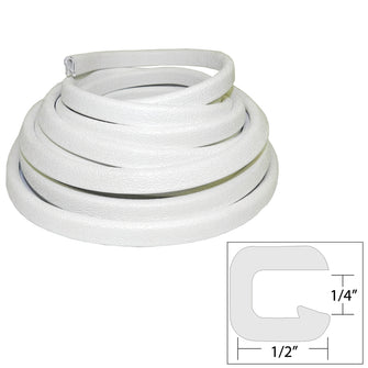 TACO Flexible Vinyl Trim - &#188;" Opening x &#189;"W x 25'L - White | V30-1008W25-1