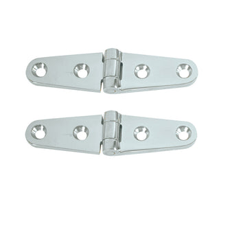 Whitecap Strap Hinge - CP/Brass - 4" x 1" - Pair | S-604