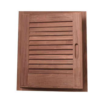 Whitecap Teak Louvered Door & Frame - Left Hand - 15" x 15" | 60723