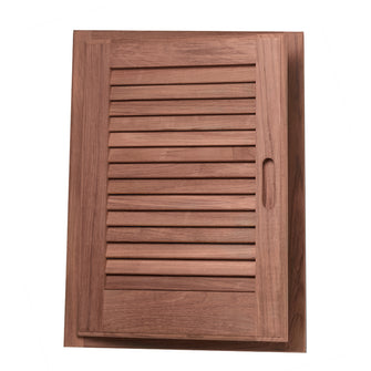 Whitecap Teak Louvered Door & Frame - Left Hand - 15" x 20" | 60725