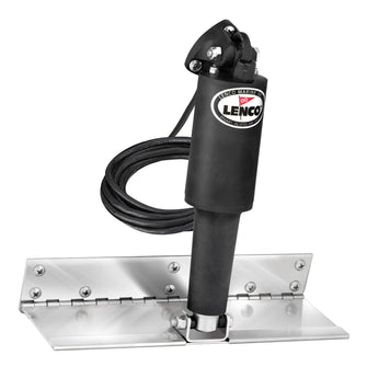 Lenco 4" x 12" Limited Space Trim Tab Kit w/o Switch Kit 12V - Electro-Polished - Standard Actuator | 15126-101