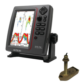 SI-TEX SVS-760 Dual Frequency Sounder 600W Kit w/Bronze Thru-Hull Temp Transducer - 307/50/200T-CX | SVS-760TH1