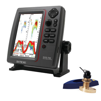 SI-TEX SVS-760 Dual Frequency Sounder 600W Kit w/Bronze Thru-Hull Speed & Temp Transducer | SVS-760TH2