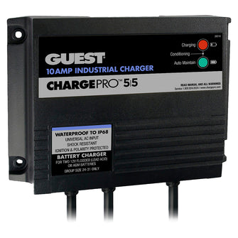 Guest 10AMP - 12/24V 2 Bank 120V Input On-Board Battery Charger | 28210