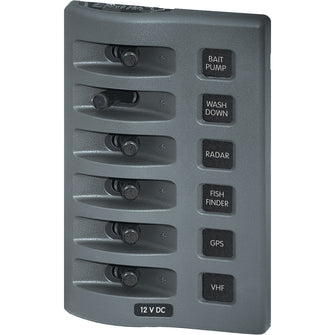 Blue Sea 4307 WeatherDeck 12V DC Waterproof Switch Panel - 6 Position | 4307