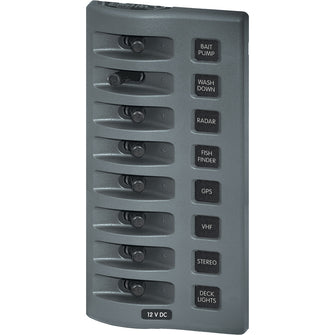 Blue Sea 4309 WeatherDeck 12V DC Waterproof Switch Panel - 8 Position | 4309