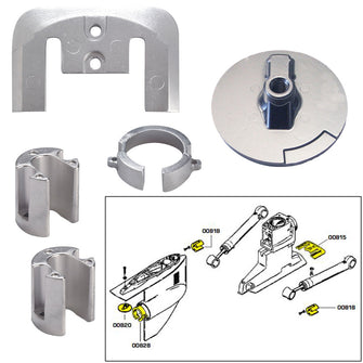 Tecnoseal Anode Kit w/Hardware - Mercury Bravo 1 - Zinc | 20803