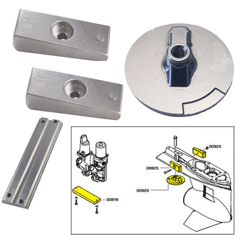 Tecnoseal Anode Kit w/Hardware - Mercury Verado 4 - Aluminum | 20814AL