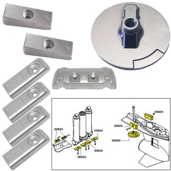 Tecnoseal Anode Kit w/Hardware - Mercury Verado 6 - Aluminum | 20816AL