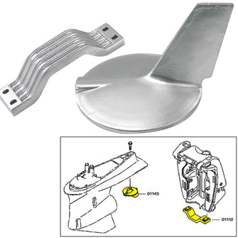 Tecnoseal Anode Kit w/Hardware - Yamaha 200-300HP Hi-Performance - Zinc | 21106