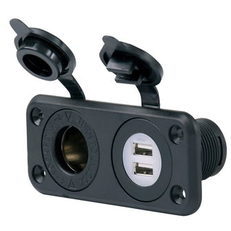 Marinco SeaLink Deluxe Dual USB Charger & 12V Receptacle | 12VCOMBO