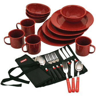 Coleman 24-Piece Speckled Enamelware Cook Set - Red | 2000016407