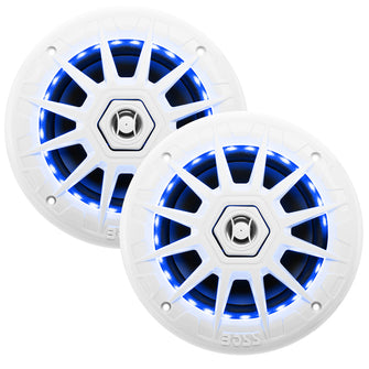 Boss Audio 6.5" MRGB65 Speakers w/RGB Lighting - White - 200W | MRGB65