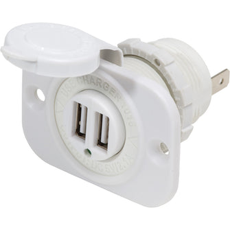 Blue Sea 12V DC Dual USB Charger Socket - White | 1016200