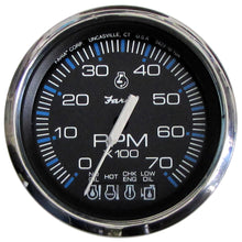 Faria Chesapeake Black SS 4" Tachometer w/Systemcheck Indicator - 7000 RPM (Gas) f/ Johnson / Evinrude Outboard) | 33750