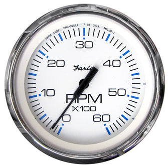 Faria Chesapeake White SS 4" Tachometer - 6000 RPM (Gas) (Inboard & I/O) | 33807