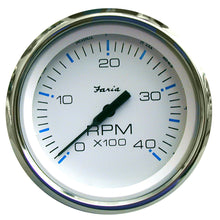 Faria Chesapeake White SS 4" Tachometer - 4000 RPM (Diesel)(Mechanical Takeoff & Var Ratio Alt) | 33842