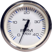 Faria Chesapeake White SS 4" Tachometer - 4000 RPM (Diesel) (Magnetic Pick-Up) | 33818