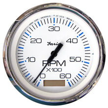 Faria Chesapeake White SS 4" Tachometer w/Hourmeter - 6000 RPM (Gas)(Inboard) | 33832