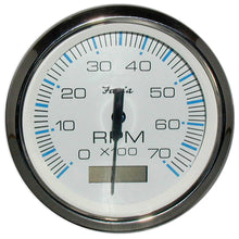 Faria Chesapeake White SS 4" Tachometer w/Hourmeter - 7000 RPM (Gas) (Outboard) | 33840