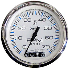 Faria Chesapeake White SS 4" Tachometer w/Systemcheck Indicator - 7000 RPM (Gas) (Johnson/Evinrude Outboard) | 33850