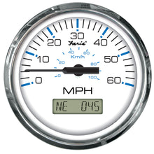 Faria Chesapeake White SS 4" Speedometer w/LCD Heading Display- 60MPH (GPS) | 33826