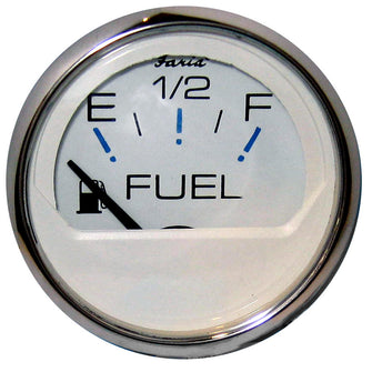 Faria Chesapeake White SS 2" Fuel Level Gauge (E-1/2-F) | 13801