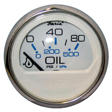 Faria Chesapeake White SS 2" Oil Pressure Gauge (80 PSI) | 13802