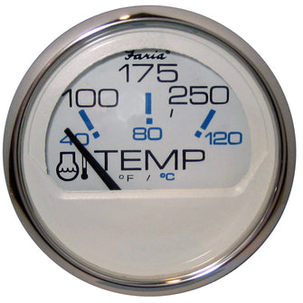 Faria Chesapeake White SS 2" Water Temperature Gauge (100-250&#176;F) | 13804