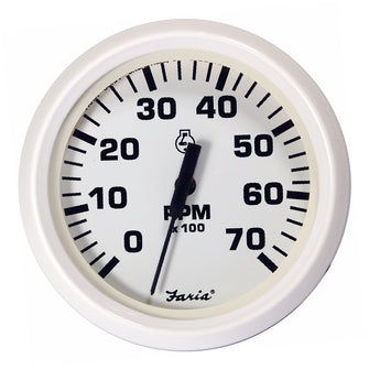 Faria Dress White 4" Tachometer - 7000 RPM (Gas) (All Outboards) | 33104