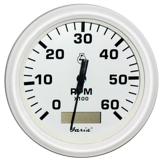 Faria Dress White 4" Tachometer w/Hourmeter - 6000 RPM (Gas) (Inboard) | 33132