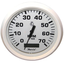 Faria Dress White 4" Tachometer w/Hourmeter - 7000 RPM (Gas) (Outboard) | 33140