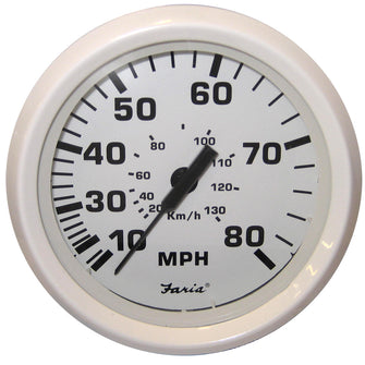 Faria Dress White 4" Speedometer - 80MPH (Pitot) | 33113