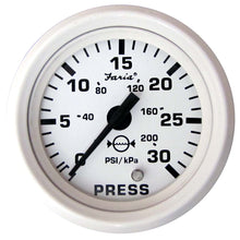 Faria Dress White 2" Water Pressure Gauge (30 PSI) | 13108