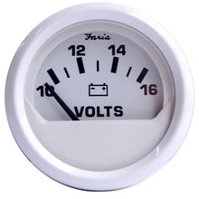 Faria Dress White 2" Voltmeter (10-16 VDC) | 13120