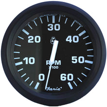 Faria Euro Black 4" Tachometer - 6,000 RPM (Gas - Inboard & I/O) | 32804