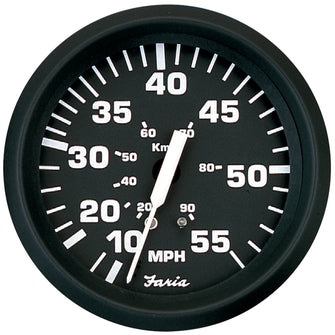 Faria Euro Black 4" Speedometer - 55MPH (Pitot) | 32810