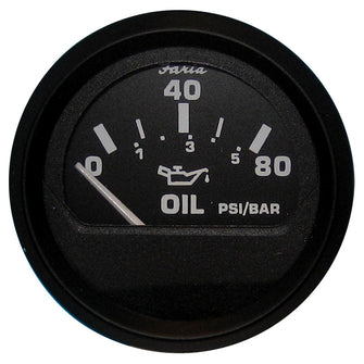 Faria Euro Black 2" Oil Pressure Gauge (80 PSI) | 12803