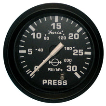 Faria Euro Black 2" Water Pressure Gauge (30 PSI) | 12810