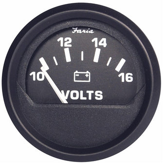 Faria Euro Black 2" Voltmeter (10-16 V) | 12821