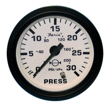 Faria Euro White 2" Water Pressure Gauge (30 PSI) | 12903