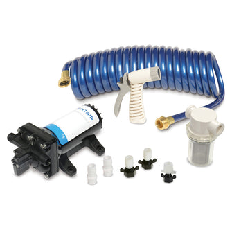 Shurflo by Pentair PRO WASHDOWN KIT II Ultimate - 12 VDC - 5.0 GPM - Includes Pump, Fittings, Nozzle, Strainer, 25' Hose | 4358-153-E09