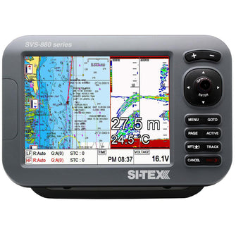 SI-TEX SVS-880CF 8" Chartplotter/Sounder Combo w/Internal GPS Antenna & Navionics+ Flexible Coverage Chart Card | SVS-880CF