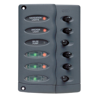 Marinco Contour Switch Panel - Waterproof 6 Way | CSP6