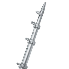 TACO 8' Center Rigger Pole - Silver w/Silver Rings & Tip - 1-1/8" Butt End Diameter | OC-0422VEL8