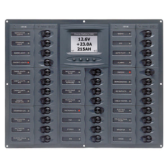 BEP Millennium Series DC Circuit Breaker Panel w/Digital Meters, 32SP DC12V | M32-DCSM