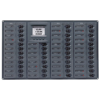 BEP Millennium Series DC Circuit Breaker Panel w/Digital Meters, 44SP DC12V Horizonal | M44H-DCSM