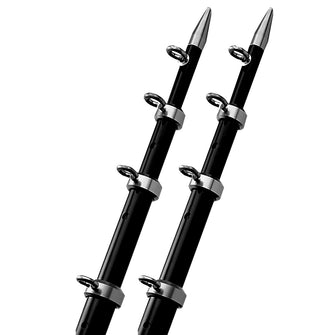 TACO 15' Black/Silver Outrigger Poles - 1-1/8" Diameter | OT-0442BKA15